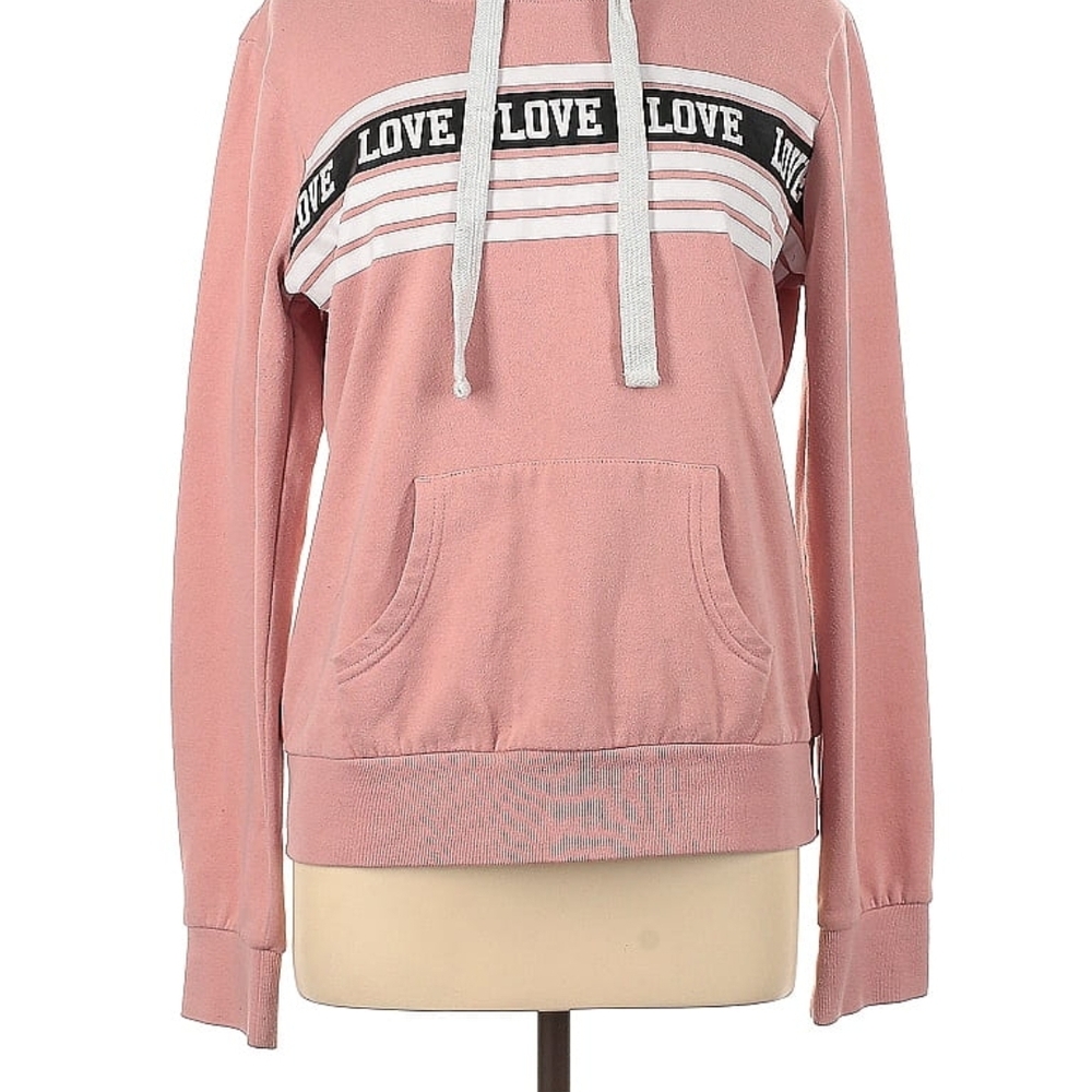 Reflex Pink Long Sleeve Boxy Hoodie